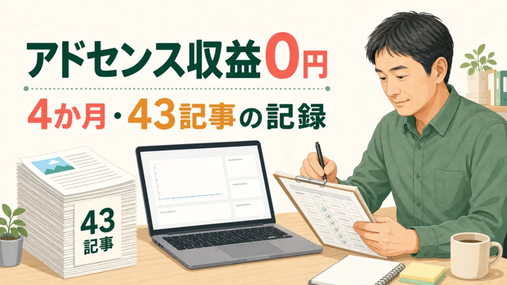 4か月で43記事を書いてもアドセンス収益0円だった記録を見直す40代会社員