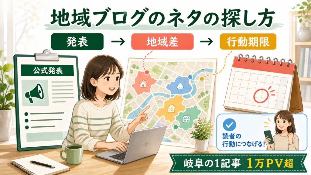 公式発表から地域差と行動期限を見つける地域ブログのネタ探し