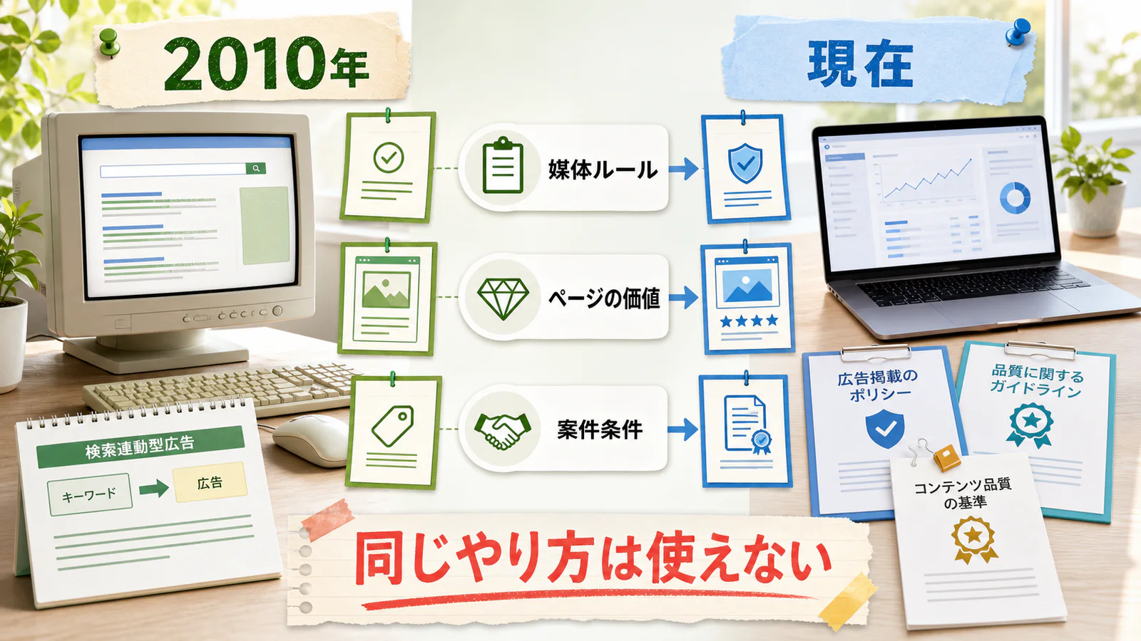 PPCアフィリエイトで2010年当時と現在に確認する項目の違い