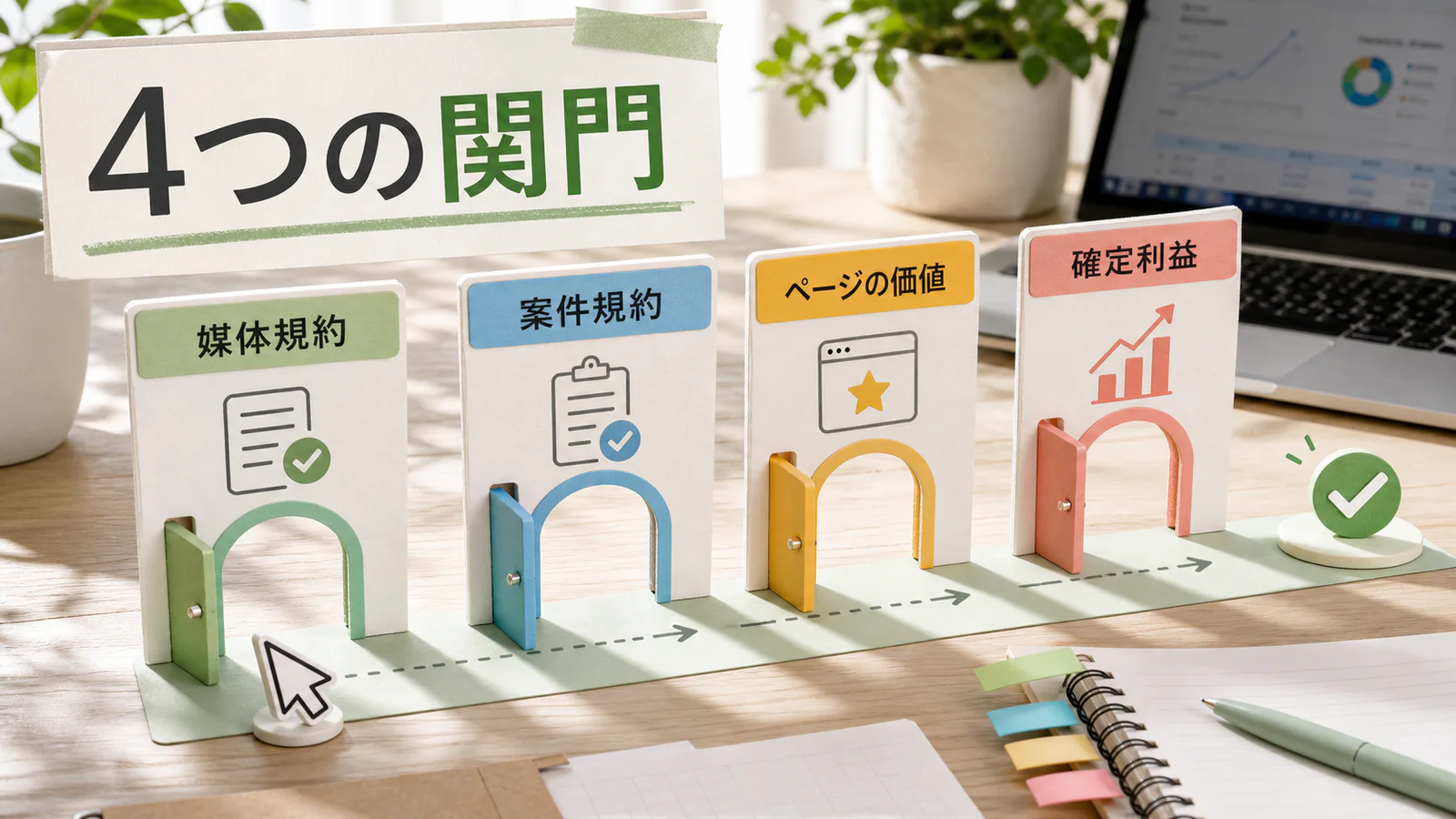 PPCアフィリエイトで媒体規約、案件規約、ページの価値、確定利益を確認する4つの関門