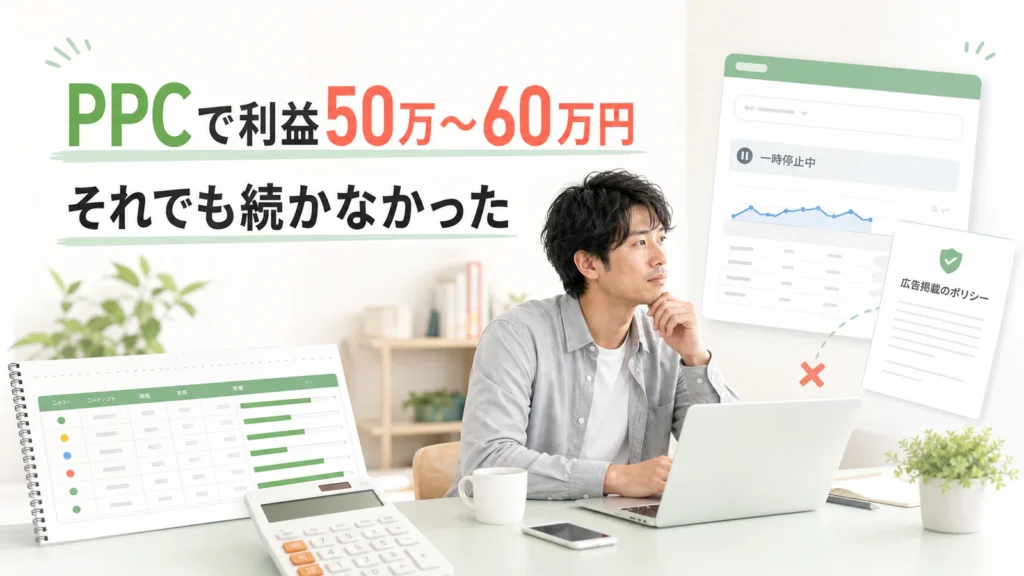 PPCアフィリエイトで利益50万〜60万円。それでも続かなかった