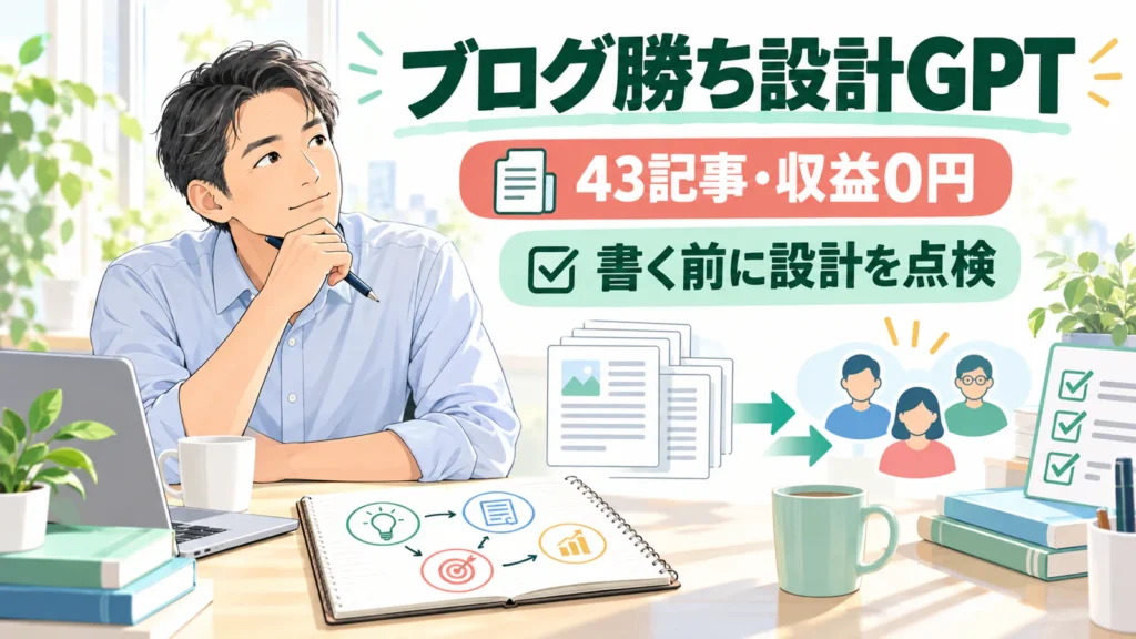 43記事で収益0円のブログ経験から次の記事を書く前に設計を点検する40代会社員
