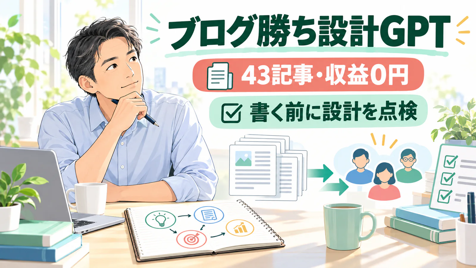 43記事で収益0円のブログ経験から次の記事を書く前に設計を点検する40代会社員